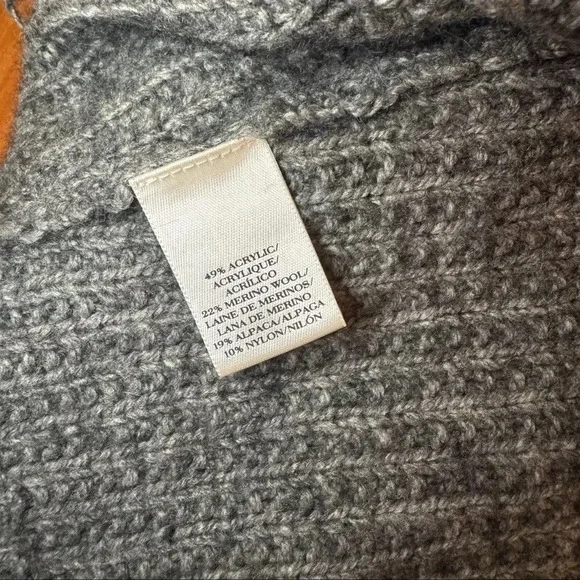 Ann Taylor Small Sweater Open-Front Cardigan 3/4 Sleeve Merino Wool Blend Gray - Picture 6 of 6